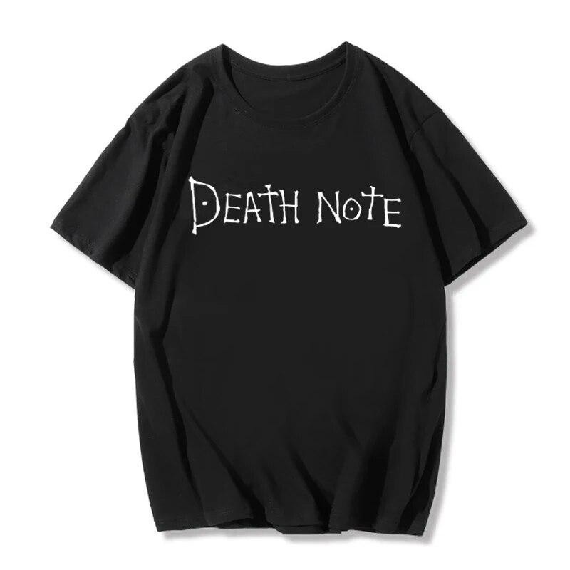 Harajuku Anime Death Note พิมพ์ T ผู้ชายขนาดใหญ่อินเทรนด์เสื้อยืดอะนิเมะพัดลม Tshirt Harajuku มังงะ
