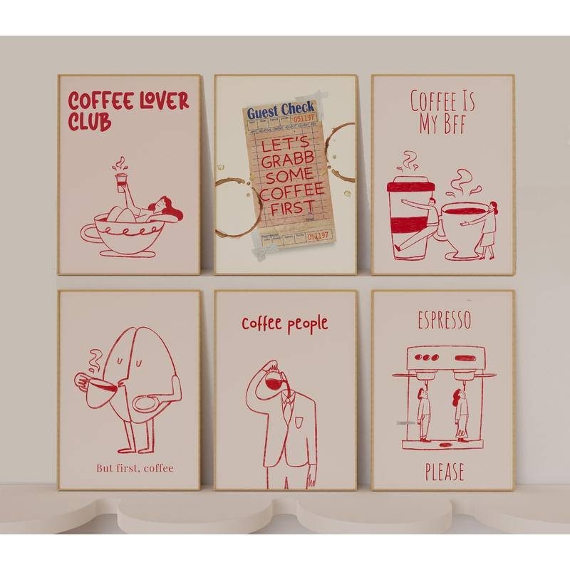 กาแฟคนรักคลับพิมพ์,ของขวัญคนรักกาแฟ,บาร์ตกแต่ง,ศิลปะห้องครัวที่ทันสมัย,กาแฟอ้างโปสเตอร์ผนังศิลปะพิมพ