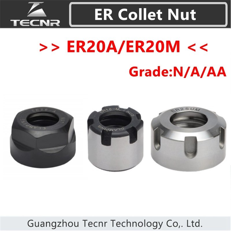 ความแม่นยําสูง ER20A ER20M ER20 ฤดูใบไม้ผลิ collet nut สําหรับเราเตอร์ CNC