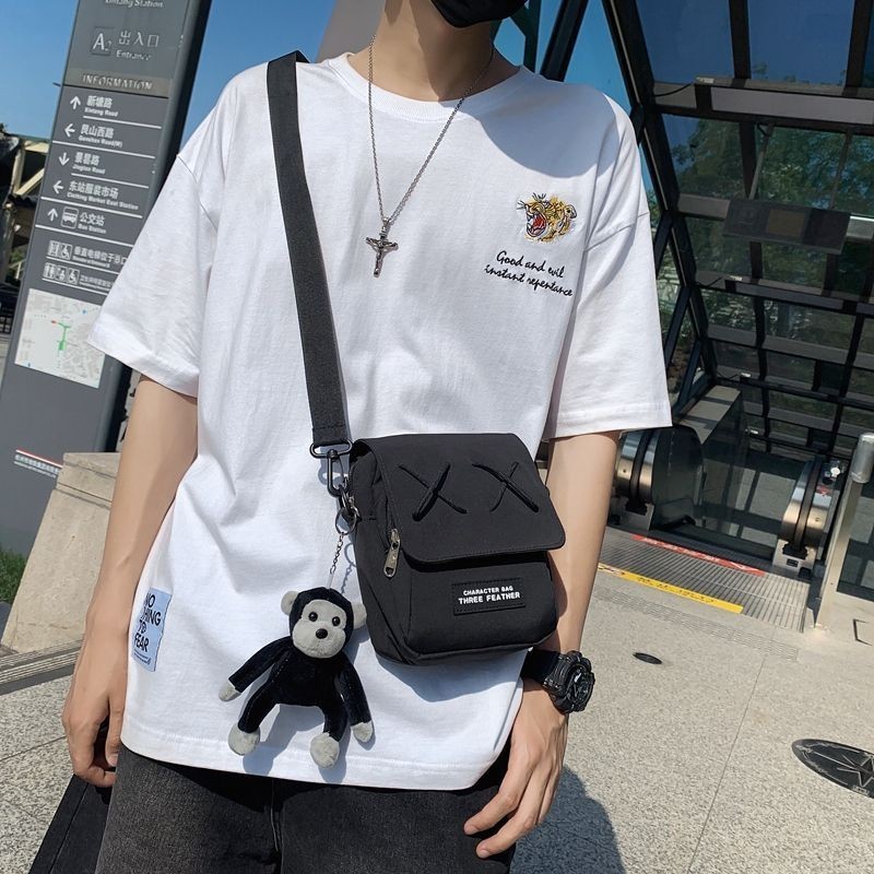 Messenger Bag Mens Street Wear Sports Shoulder Small Backpack สไตล์ญี่ปุ่น