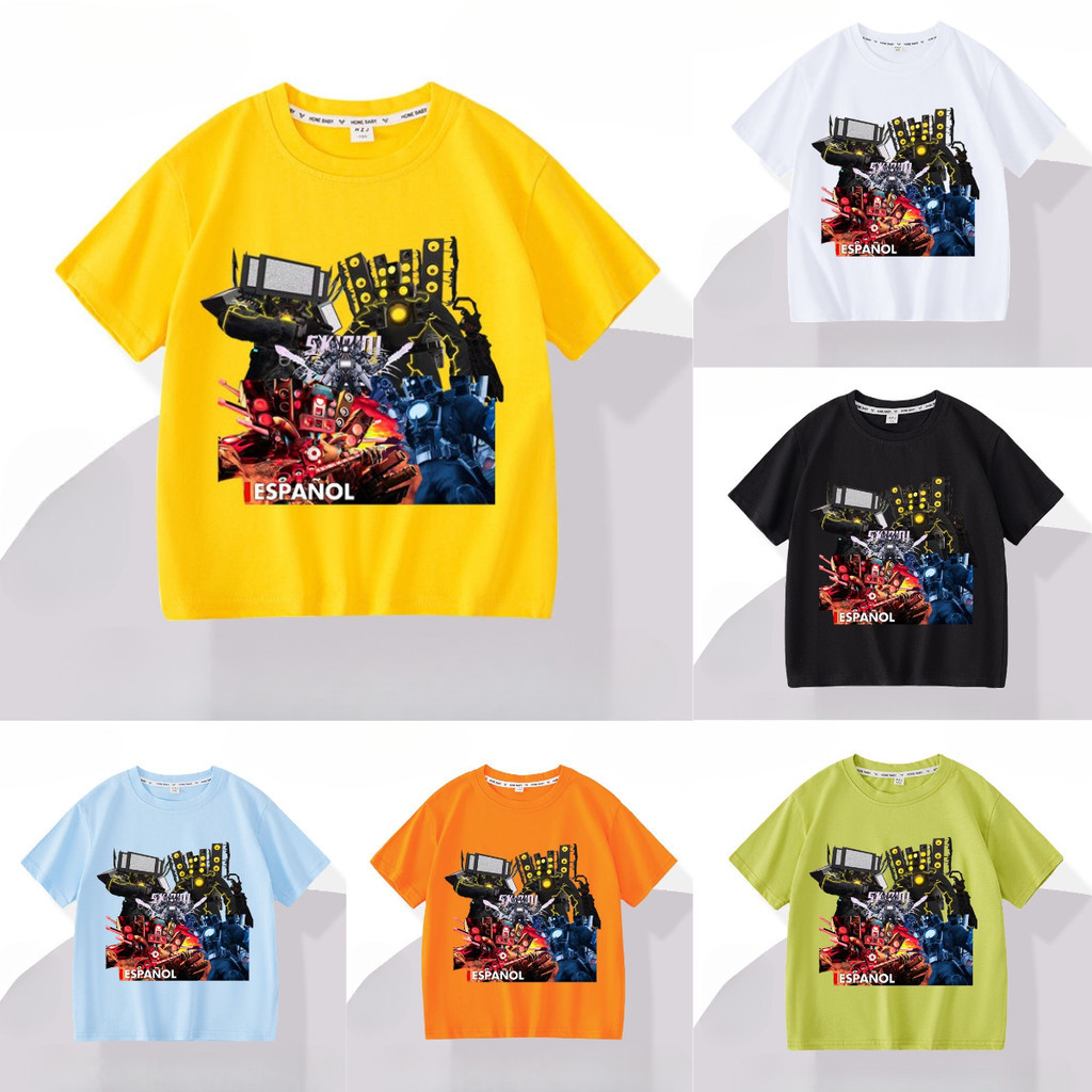 Tv Man Skibidi Toilet Titan Speakerman เสื้อยืดแขนสั้นเด็กการ์ตูน Tee