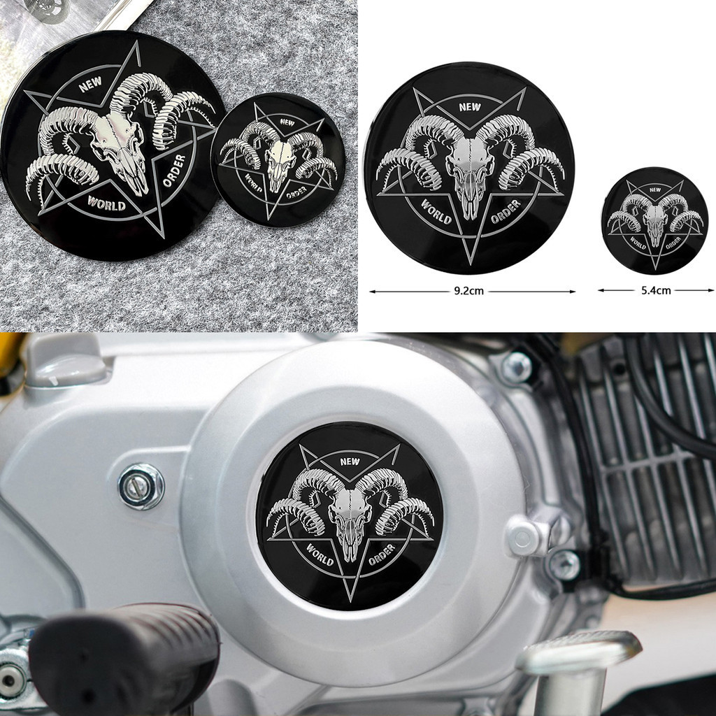 3d Ram Skull Pentagram รถจักรยานยนต์ป้ายโลหะคลัทช์สติกเกอร์เครื่องยนต์ตกแต่งพิมพ์รูปลอกสําหรับ Honda CROSS CUB110