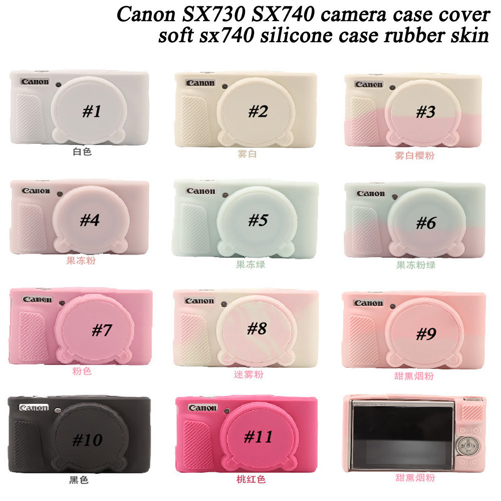 Sx740 ซิลิโคนกระเป๋ากล้องผิวสําหรับ Canon PowerShot SX730 SX740 SX740HS ยางกล้องฝาครอบผิว