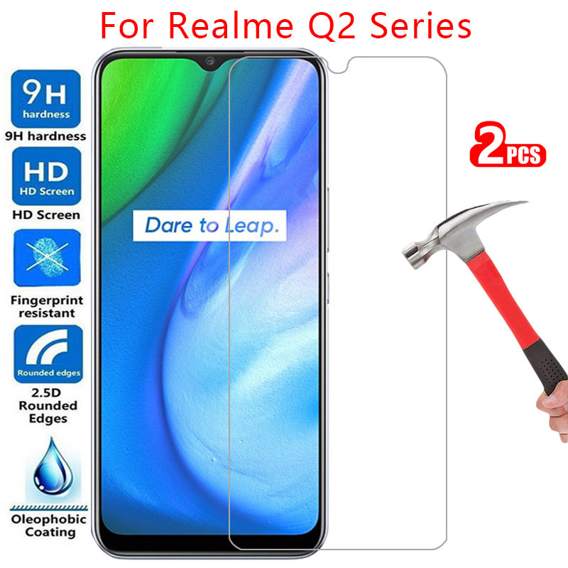 กระจกนิรภัยป้องกันหน้าจอสําหรับ realme q2 pro q2i กรณีบน realmi q 2 i 2i 2q q2pro ป้องกันเคสโทรศัพท์