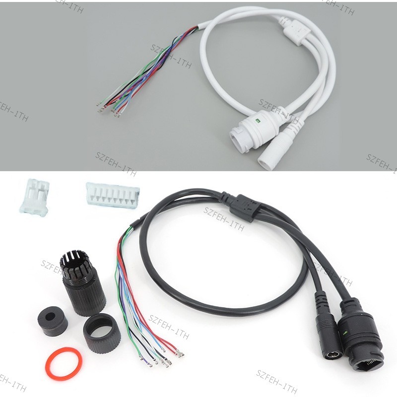 9 core POE LAN สําหรับกล้องวงจรปิด IP กล้องโมดูลบอร์ด RJ45 DC power 12V ประเภทมาตรฐานไม่มี 4/5/7/8 สายไฟสถานะ LED กันน้ํา @F2TH
