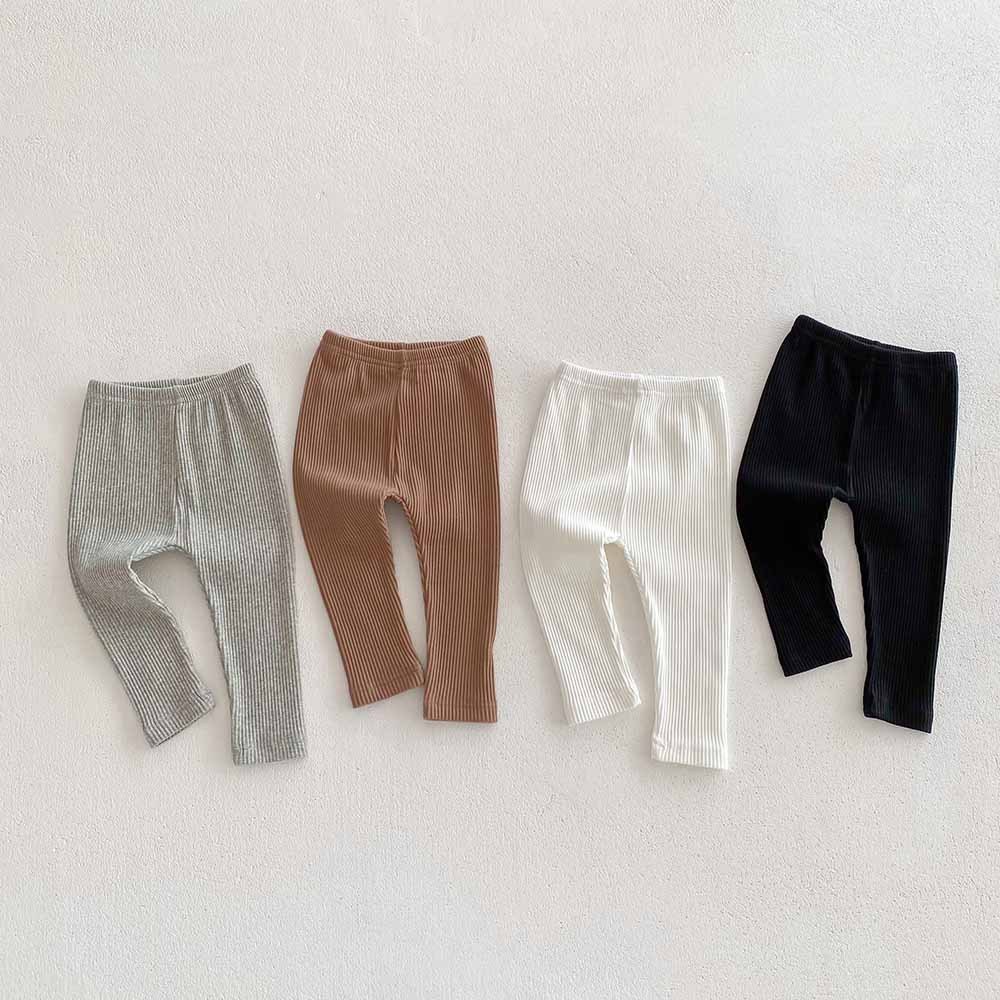 กางเกงขายาว ทารก 0-3 ขวบ ฤดูใบไม้ผลิและฤดูใบไม้ร่วง เวอร์ชั่นเกาหลี สีทึบ แฟชั่น กางเกงรัดรูป