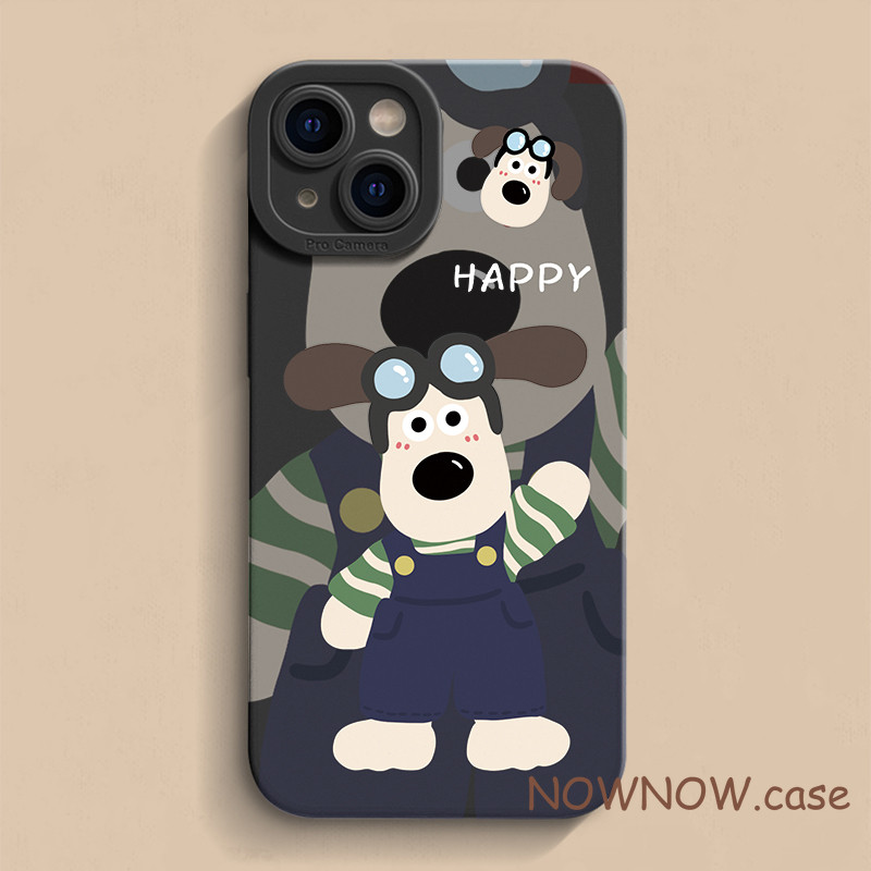สําหรับiphone 16 15 14 13 12 11 Pro Max X XR XS Max 7 8 Plusการ์ตูนน่ารักสายรัดHeadmasterสุนัขเคสโทรศัพท์ปกอ่อน