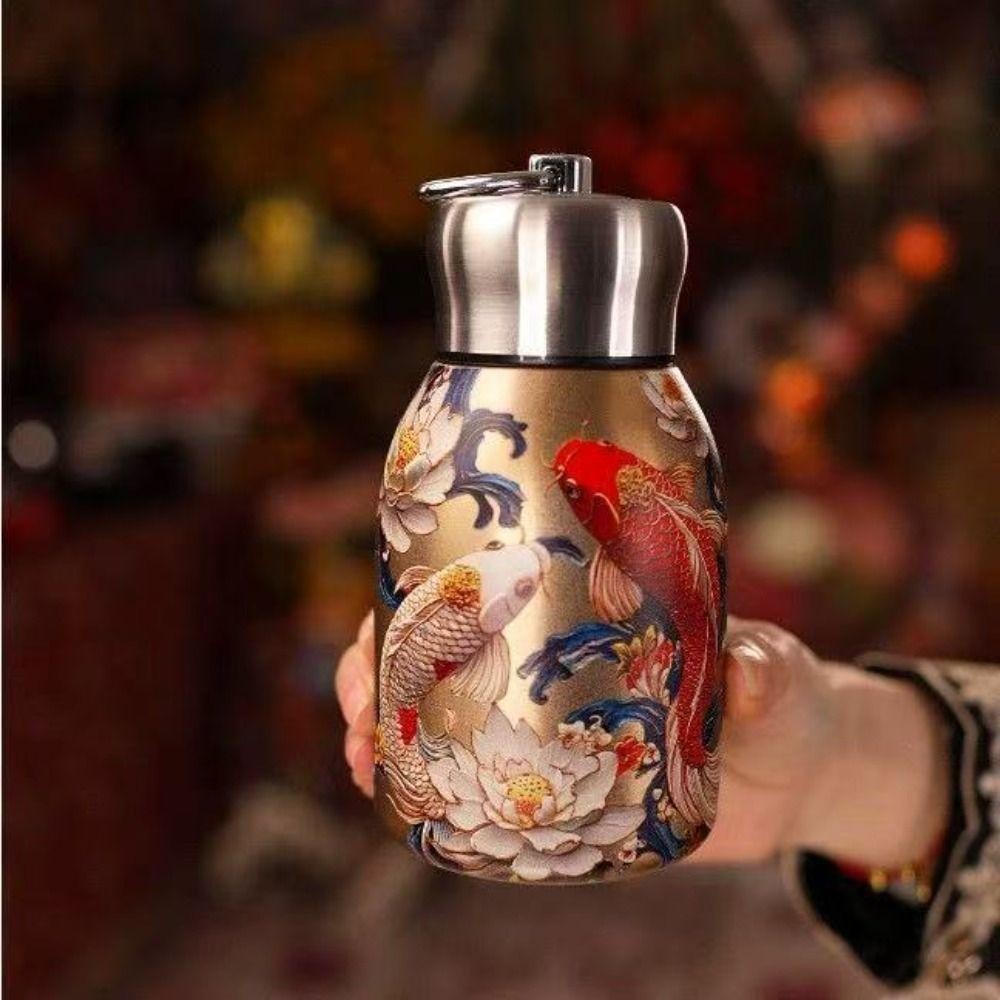 ขวดน้ํา โย็อค 316 สแตนเลส 300มล ถ้วยฉนวนป้องกันการรั่วแบบพกพาทนทานบางฉนวนขวดน้ําความร้อนเดินป่ากลางแจ้ง - รูปที่ 6