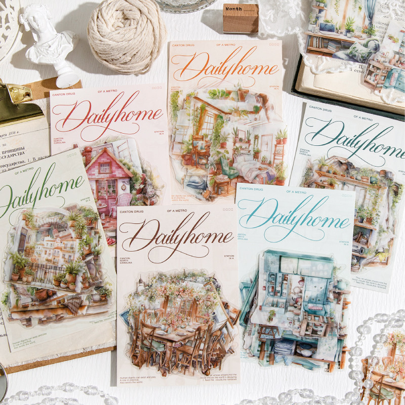 Journal GO 15pcs แท้ Nordic ความคิดสติกเกอร์สําหรับ Collage Junk Journal Scrapbooking Planner การ์ด diy Stationey Decals
