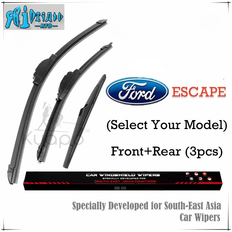 (หน้า+หลัง 3 ชิ้น) ชุดใบปัดน้ําฝน Ford ESCAPE สําหรับ (เลือกรุ่นของคุณ) Eskape SUV Car Window Wipers Bundle (ประเภทกล้วย+ หลัง) โดย เมีย ราคา ถูกที่สุด ดีลบีเคเค