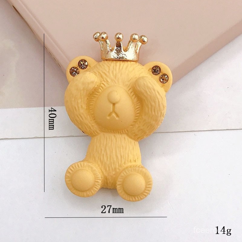ยี่เหลียน สเปรย์พ่นสีใหม่ หมีมงกุฎ อุปกรณ์ DIY หมีหัวโลหะผสมสังกะสี ดอกไม้รองเท้า