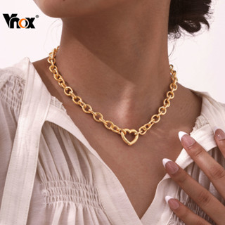 Vnox Hollow Heart จี้สร้อยคอผู้หญิง, Hypoallergenic หนาสแตนเ…