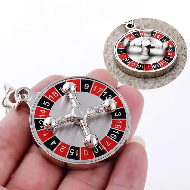 Russian Roulette High Quality New Gift Compass Toy Key Ring Key Chain