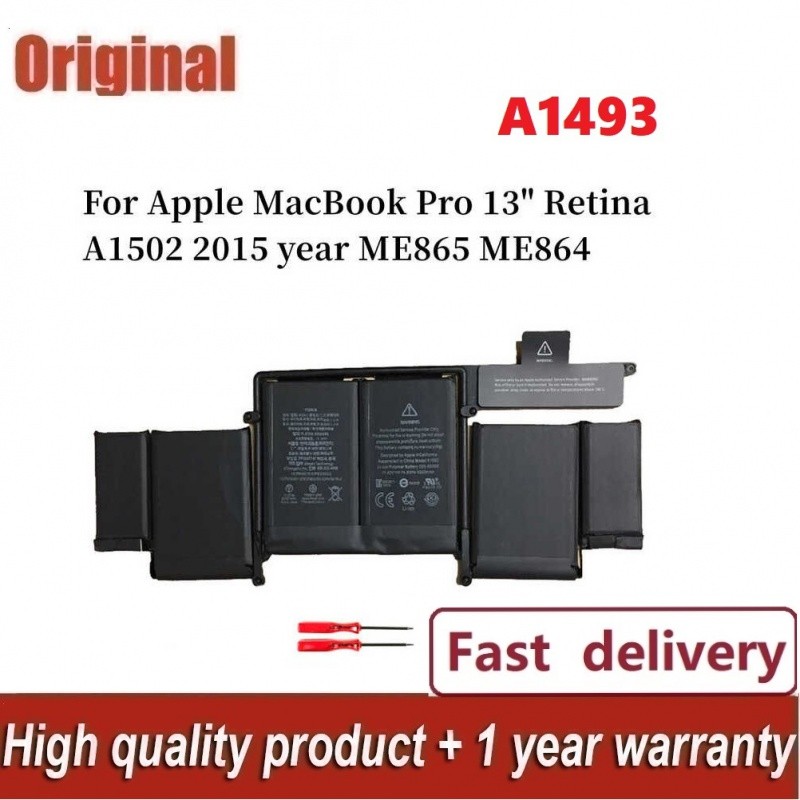 ✿แบตเตอรี่รุ่น A1493สำหรับ Pro 13 "จอแสดงผล Retina ปลาย2013กลาง2014 A1493แล็ปท็อปแบตเตอรี่2013 2014แ