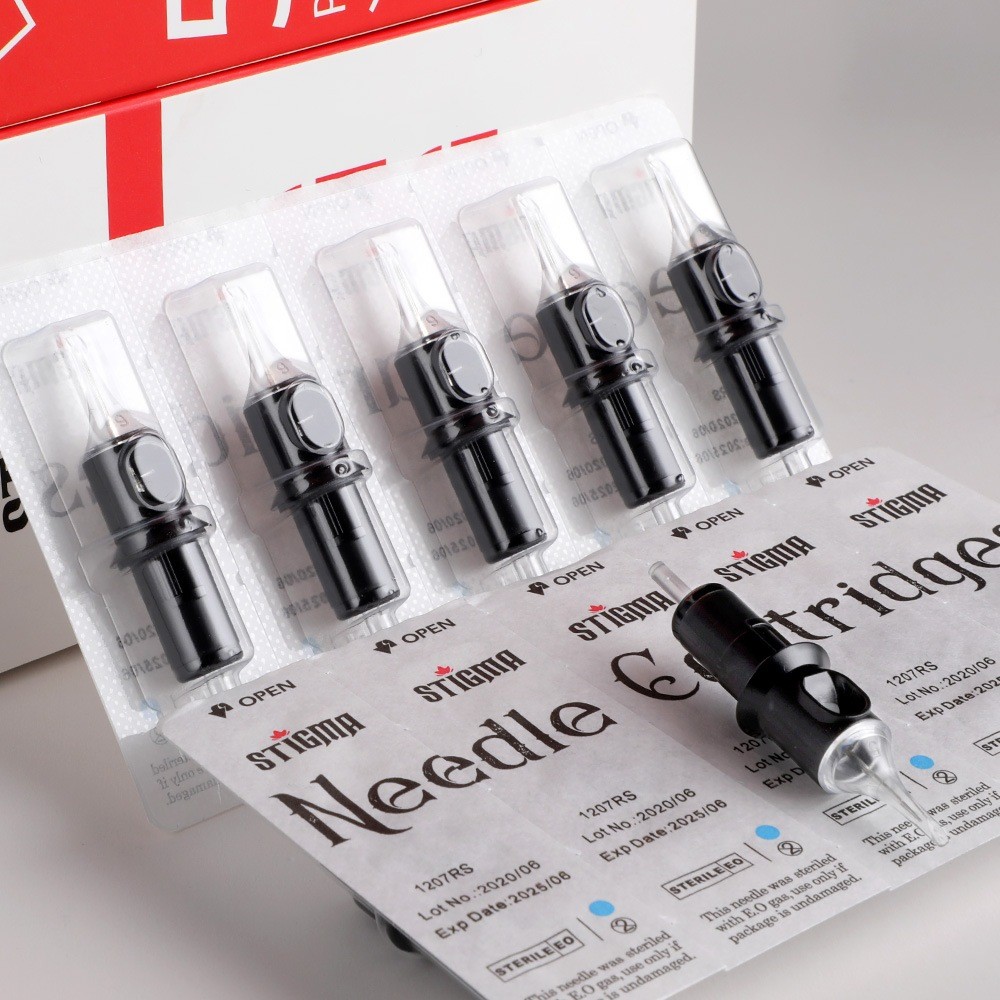 ตลับสักสีดํา สติกมา 5 ชิ้น #12=0.35 มม.rl RS M1 RM Liner Shading อุปกรณ์แต่งหน้า