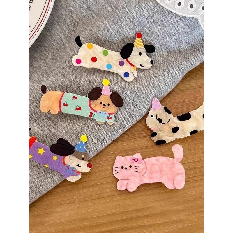 Firewire🔥พร้อมส่ง🔥 น่ารักลูกสุนัขแมวกิ๊บสาวผมหักเรียบกิ๊บขนาดเล็ก กิ๊บติดผมเด็ก