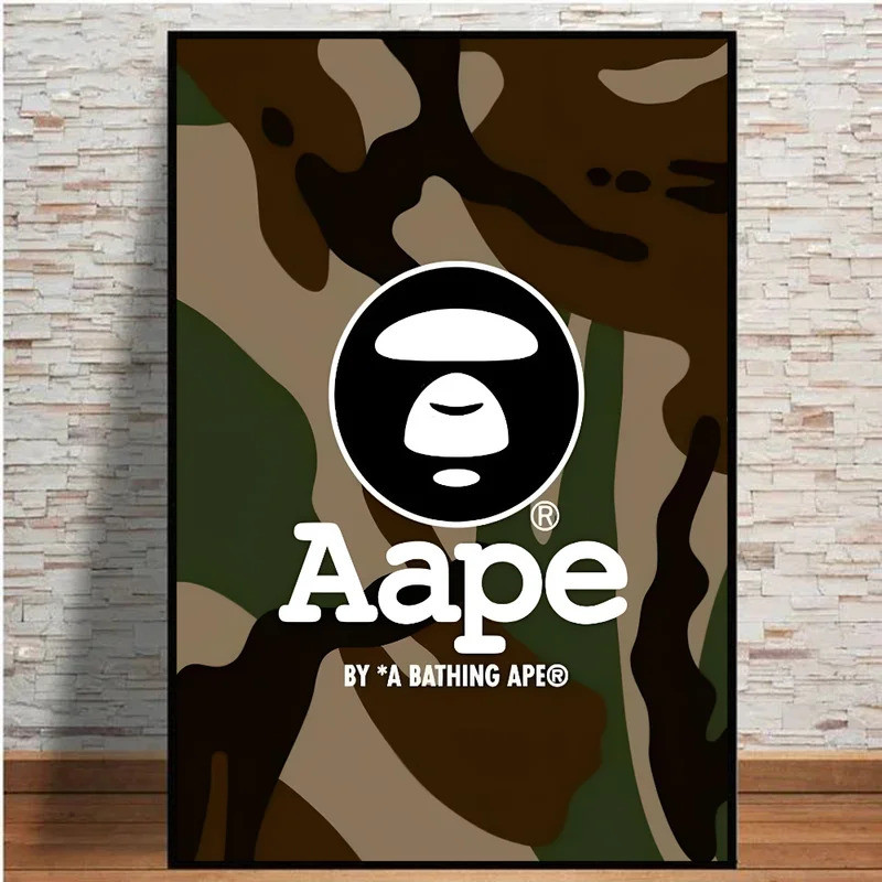 1 PC B-BAPE Shark Head โปสเตอร์กระดาษพิมพ์ห้องนั่งเล่นห้องนอน Entrance Bar Cafe Art ภาพวาดตกแต่ง - รูปที่ 4