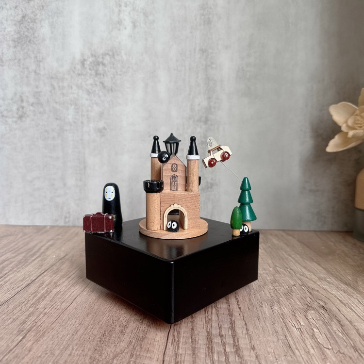 [Anyuan ที่โดดเด่น] Faceless Man ปราสาทยุโรป Beech Music Box Fairy Tale สไตล์รถขนาดเล็กกล่องดนตรีไม้ของขวัญสร้างสรรค์ของขวัญเล็กๆ - รูปที่ 5