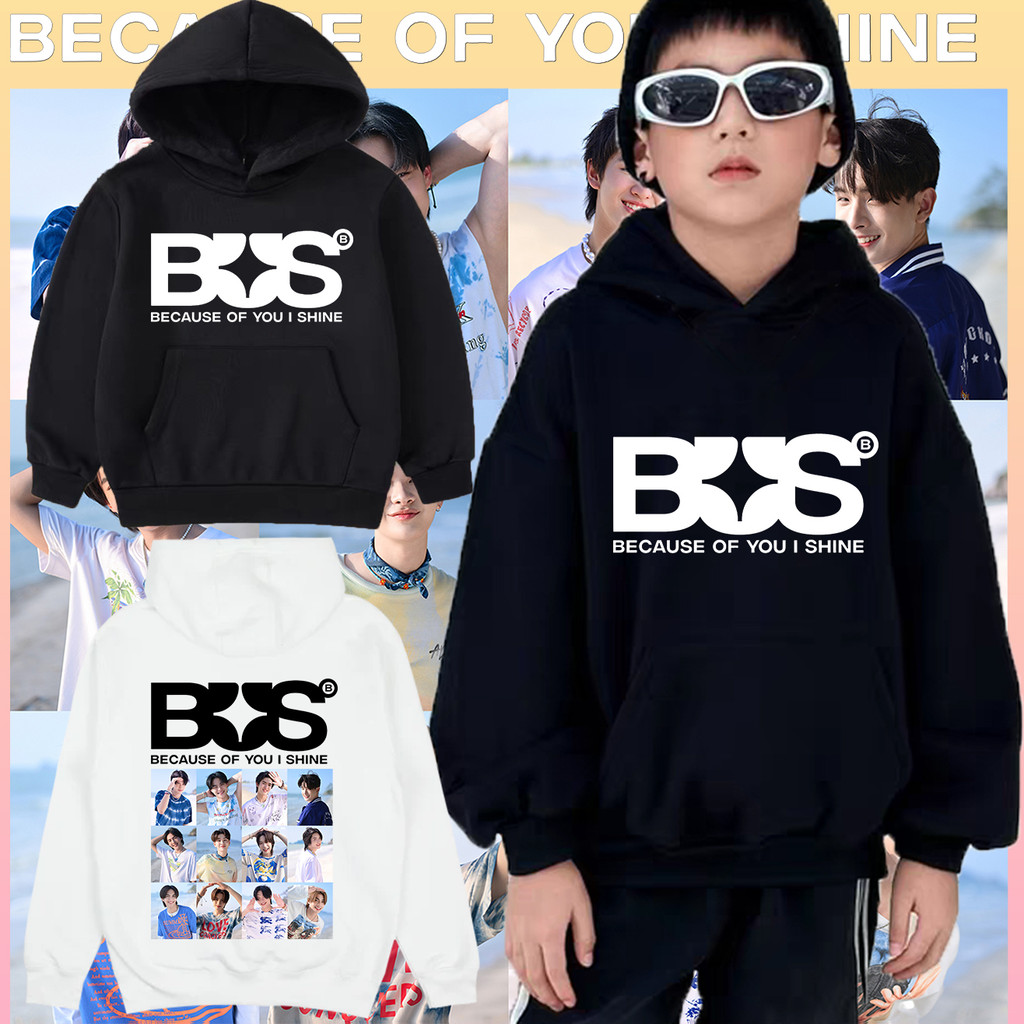 BUS ใหม่ดาว Hoodie เด็ก Children’s hoodie ขาวดำ 2 สี 120-150cm
