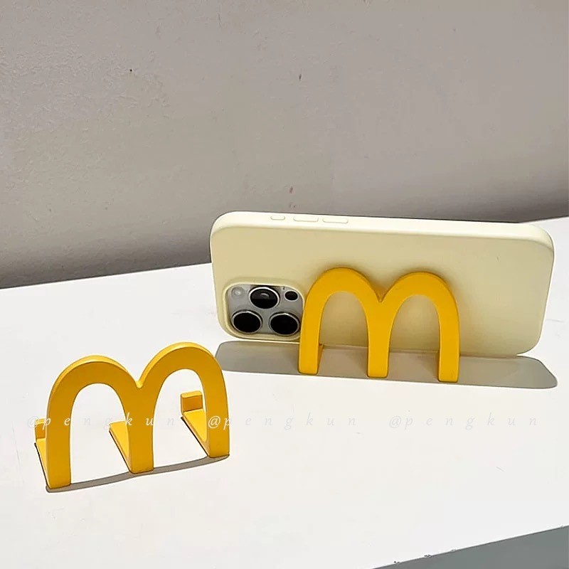 M Type McDonalds Lazy Phone Holder Desktop Creative Office Desktop Decorative 2025 New Style Drama Handy Tool