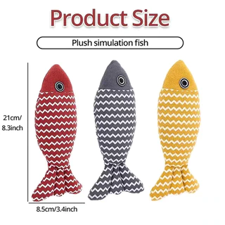 3D จําลอง Catnip ปลาของเล่น Interactive Sounding Plush Goldfish หมอนสําหรับลูกแมว Chew Bite Cat Supplies