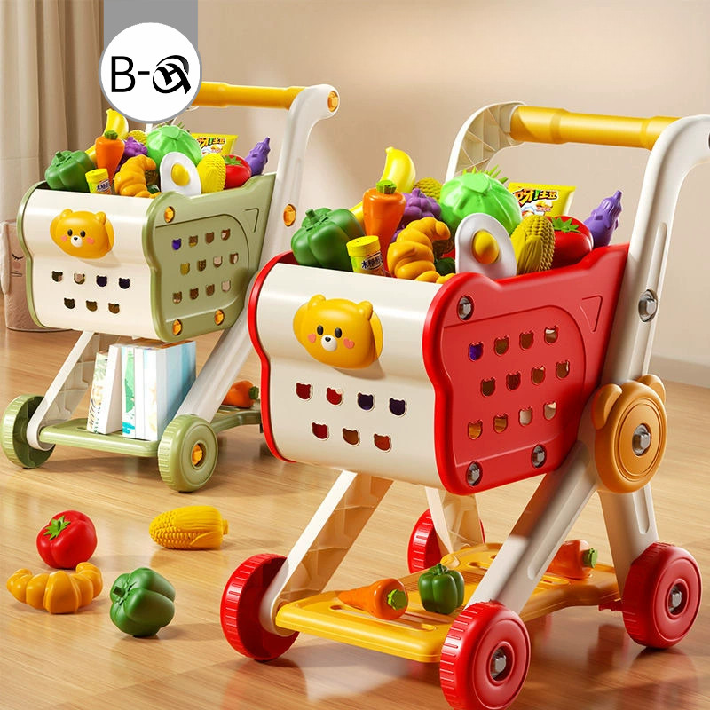 BHQ ของเล่นรถเข็นช้อปปิ้ง รถเข็นผลไม้ บทบาทสมมุติ ของเล่นเด็ก