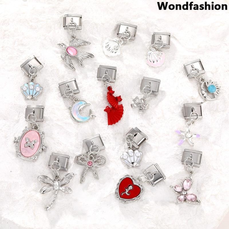 Moon Sun จี้อิตาเลี่ยน Charm สร้อยข้อมือ Fit 9 มม.สร้อยข้อมือสแตนเลส DIY เครื่องประดับทําอุปกรณ์เสริม Retro บุคลิกภาพโมดูลสร้อยข้อมืออุปกรณ์เสริม