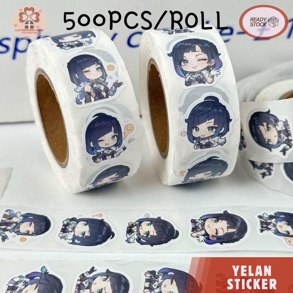 500 ชิ้น Genshin Impact Yelan สติกเกอร์ม้วนน่ารักตกแต่ง夜神兰卷贴纸装饰Pelekat Hiasan Genshin Impact Yelan