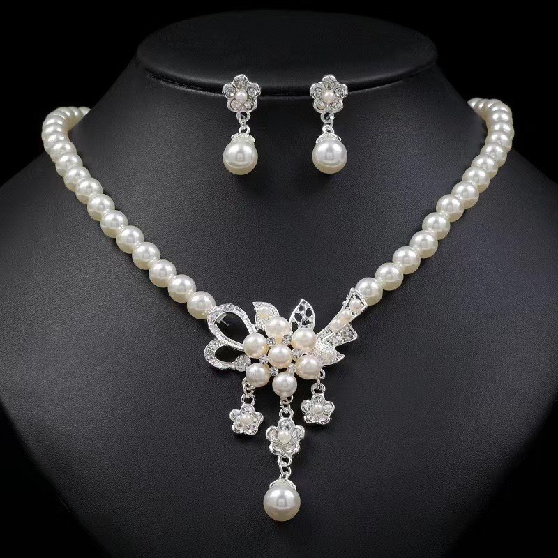 ผู้หญิง Pearl Jewellery ชุดสร้อยคอต่างหูชุดวันสตรีและงานปาร์ตี้ Jewellery งานแต่งงาน Jewellery