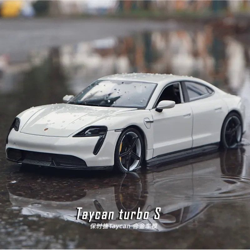 WELLY 1:24 Porsche Taycan Turbo S Alloy Car Model Diecasts Metal Toy Sports Car Model High Simulatio