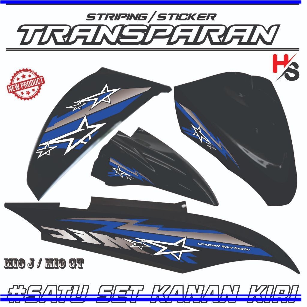 / สติ๊กเกอร์มอเตอร์ไซค์ TRANSPRAN STRIPING YAMAHA MIO J/ MIO GT LATEST VARIATION MOTIF SIMPLE COOL A