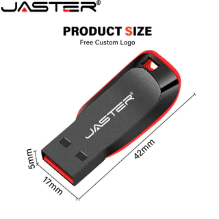 Jaster แฟลชไดรฟ์ปากกาขนาดเล็ก 4GB แฟลชไดรฟ์ USB พลาสติกสีดํา 8GB ฟรีพวงกุญแจดิสก์ U 16GB
