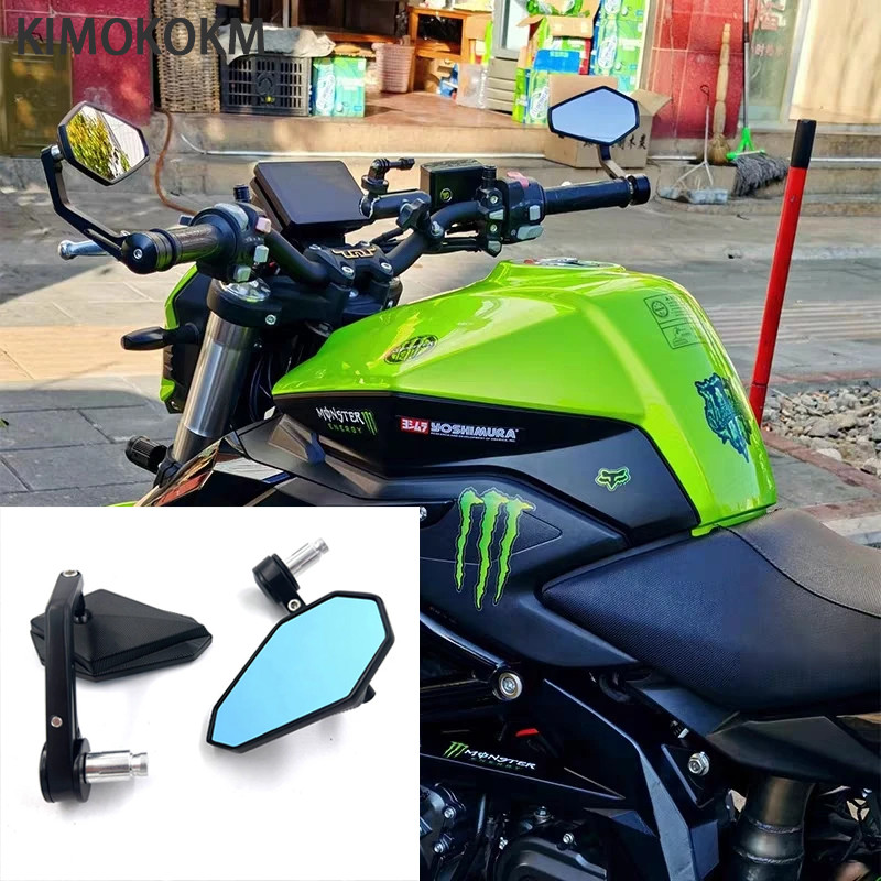 สําหรับ Kawasaki Z750 Z800 Z900 Z400 Ninja 400 ZX636 17-22mm Bar End กระจกสําหรับรถจักรยานยนต์อลูมิเ