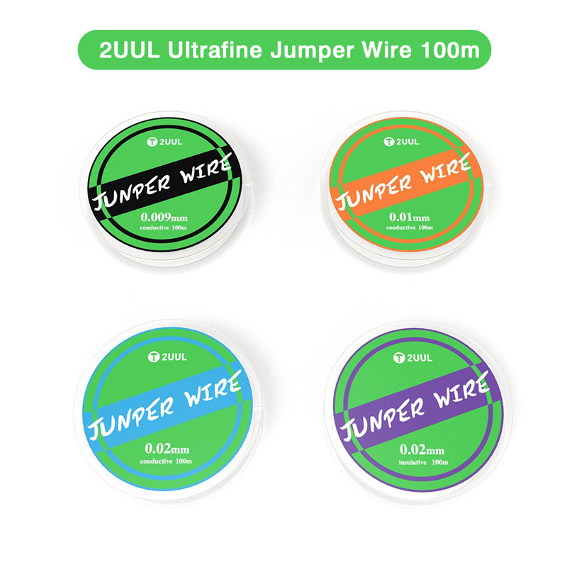 2uul Ultrafine Jumper Wire 100m FX-001 0.01 มม.FX-0009 0.009 มม.FX-002 0.02 มม.นําไฟฟ้า/FX-002A 0.02