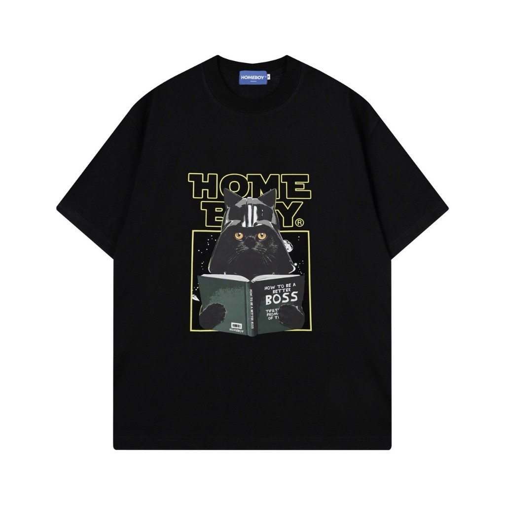 เสื้อยืดแขนสั้นผ้าฝ้ายแท้คอกลม ตัวอักษร "HOMEBOY" ที่สะดุดตา Breathable Quick-Drying Super Worry-Sav