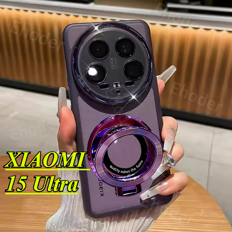 ปลอกสําหรับ XIAOMI 15 Ultra 5G 2025 โปร่งใสแหวนผู้ถือแม่เหล็กสําหรับ XIAOMI15 XIAOMI15Ultra 15Ultra 