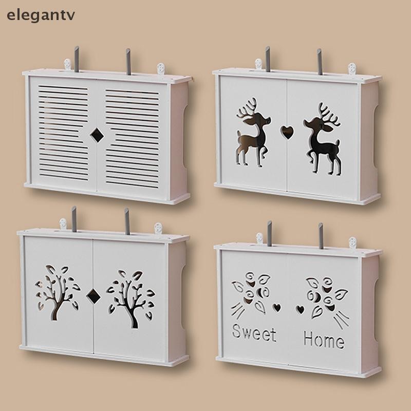 Egn Creative Punch-ฟรีชั้นวางผนังขนาดใหญ่ไร้สาย Wifi Router กล่องเก็บแขวนผนังปลั๊กวงเล็บสายจัดเก็บตกแต่งบ้าน N