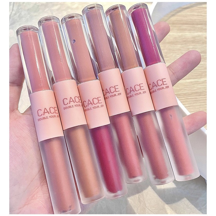 BM-shop: Cace พร้อมส่ง ลิป ลิปสติก มี2ด้าน แมทและเงา ริมฝีปากชุ่มชื่น ติดทนนาน C707