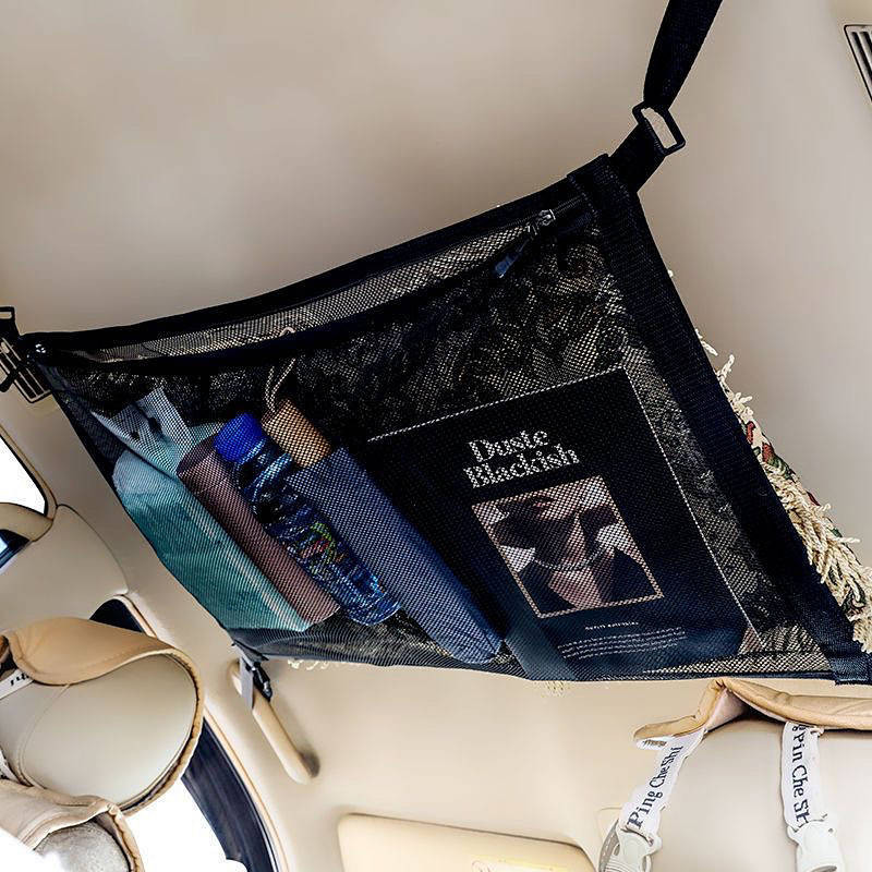 Car Roof Ceiling Buggy Bag Self-Driving Travel Car Net Pocket Storage Car Supplies Storage Net Pocke