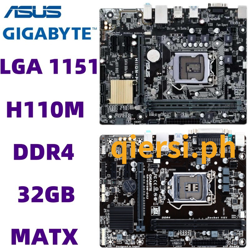 ASUS GIGABYTE เกือบใหม่เอี่ยม LGA-1151-pin H110M-DS2/H110M-S2/H110M-DS2V/H110M-K/H110M-F/DDR4 เมนบอร