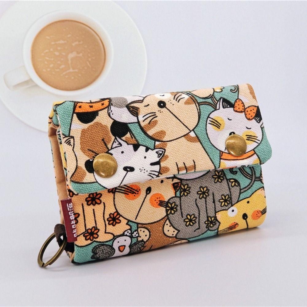 Hobbyin กระเป๋าใส่เหรียญ,การ์ตูน HelloKitty พับเปลี่ยนเงิน,กระเป๋าสตางค์ผ้าใบที่ทนทานหญิง
