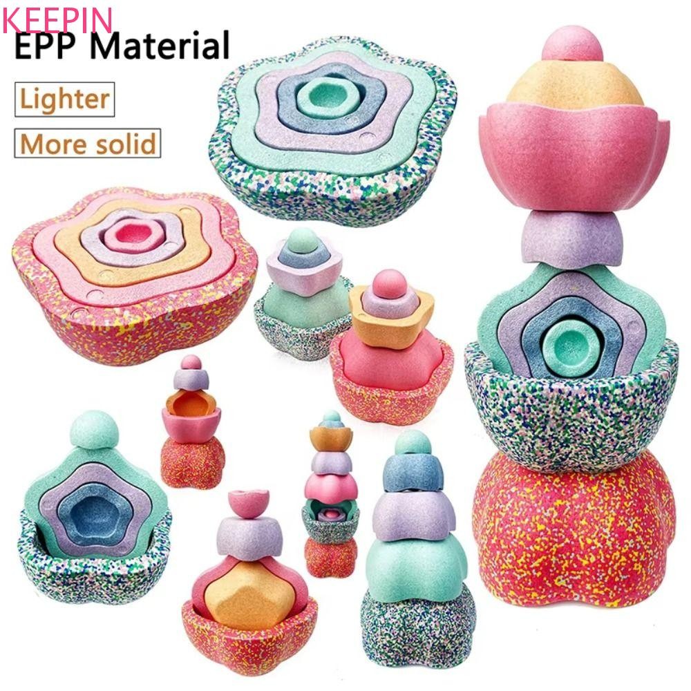 Keepin Steping Stone Balance Game, Five-pointed Star Balance Foam Stepping Stone, เกมกลางแจ้งหินแม่น้ํา Stack Stones ของขวัญคริสต์มาส