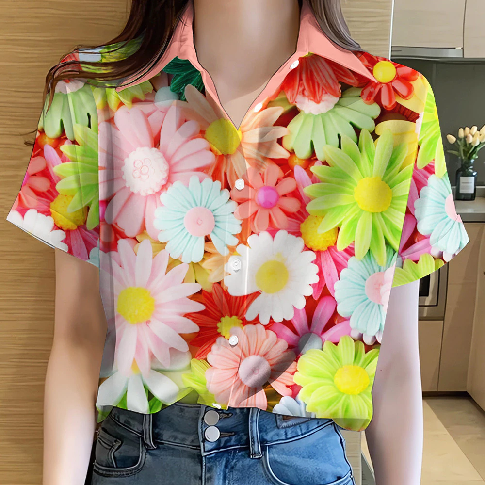 เสื้อสงกรานต์ 2568 ผู้หญิง ฮาวาย แขนสั้น ลายดอกไม้ thumbnail 8