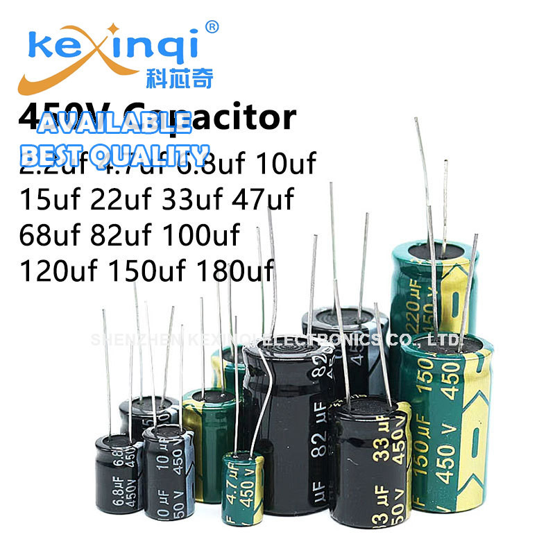 450v Electrolytic Capacitor 2.2uf 4.7uf 6.8uf 10uf 15uf 22uf 33uf 47uf 56uf 68uf 82uf 100uf 120uf 15
