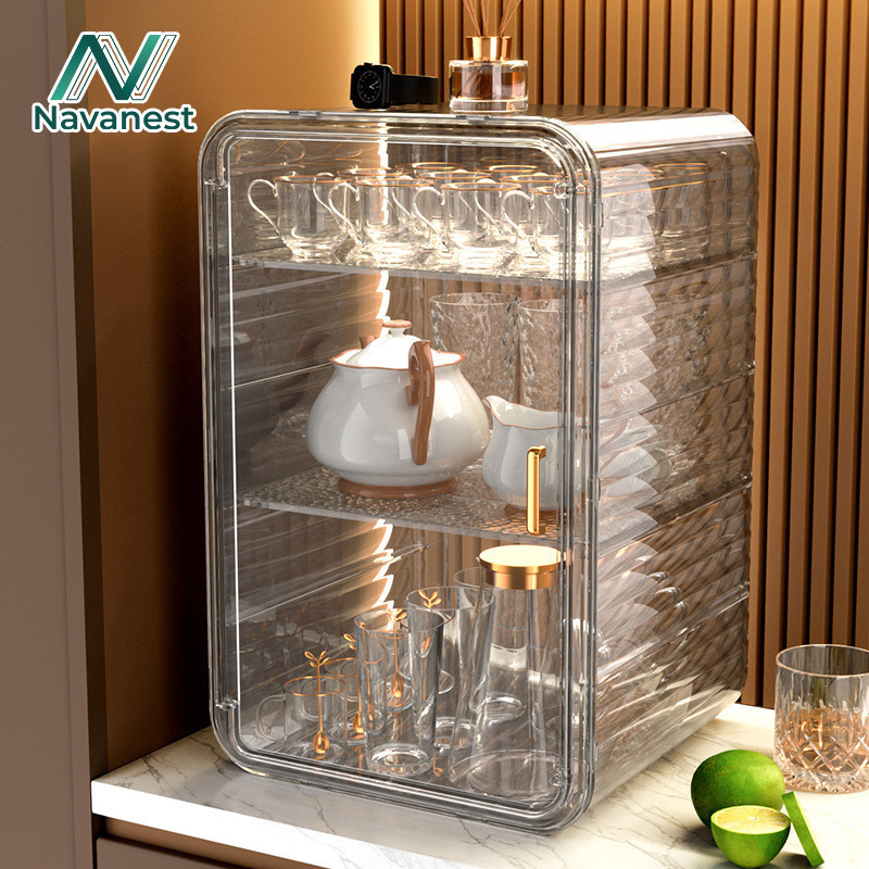 Navanest กล่องเก็บเครื่องสำอาง กันฝุ่น และกันน้ำ ความจุขนาดใหญ่ กล่องจัดระเบียบ มาส์กหน้า น้ำหอม ที่