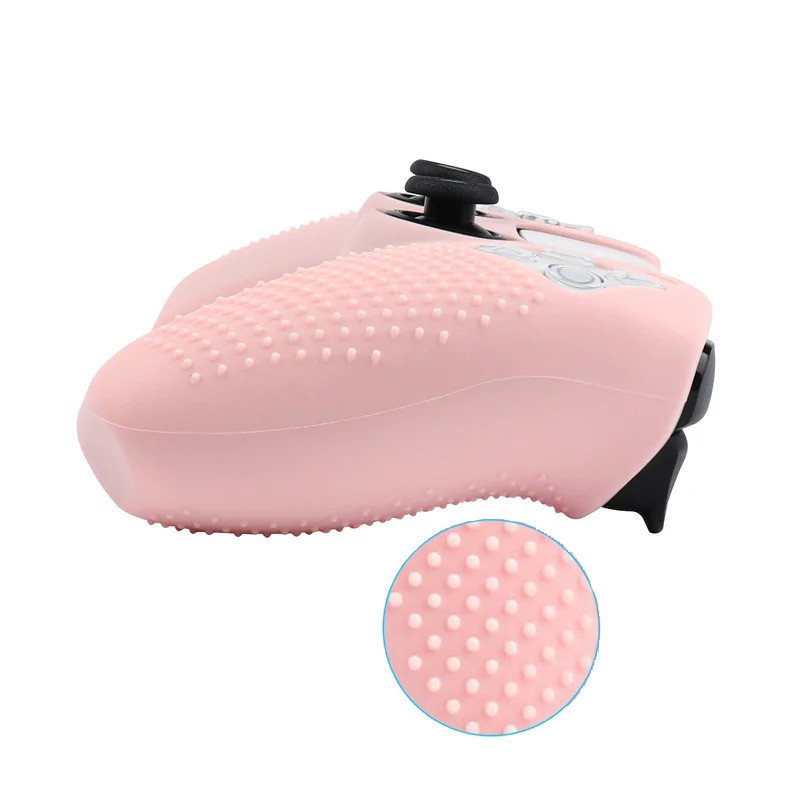เคสจอยสติ๊ก ยางซิลิโคนนิ่ม กันลื่น ลายดอกซากุระน่ารัก สีชมพู สําหรับ PS5 PS5 PlayStation 5