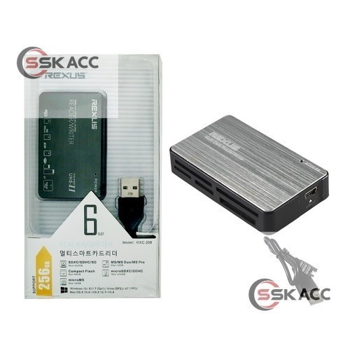 เครื่องอ่านการ์ด Rexus RXC-208 เครื่องอ่านการ์ด Usb Rexus 6 ช่อง All in One SSKACC-COMPUTER