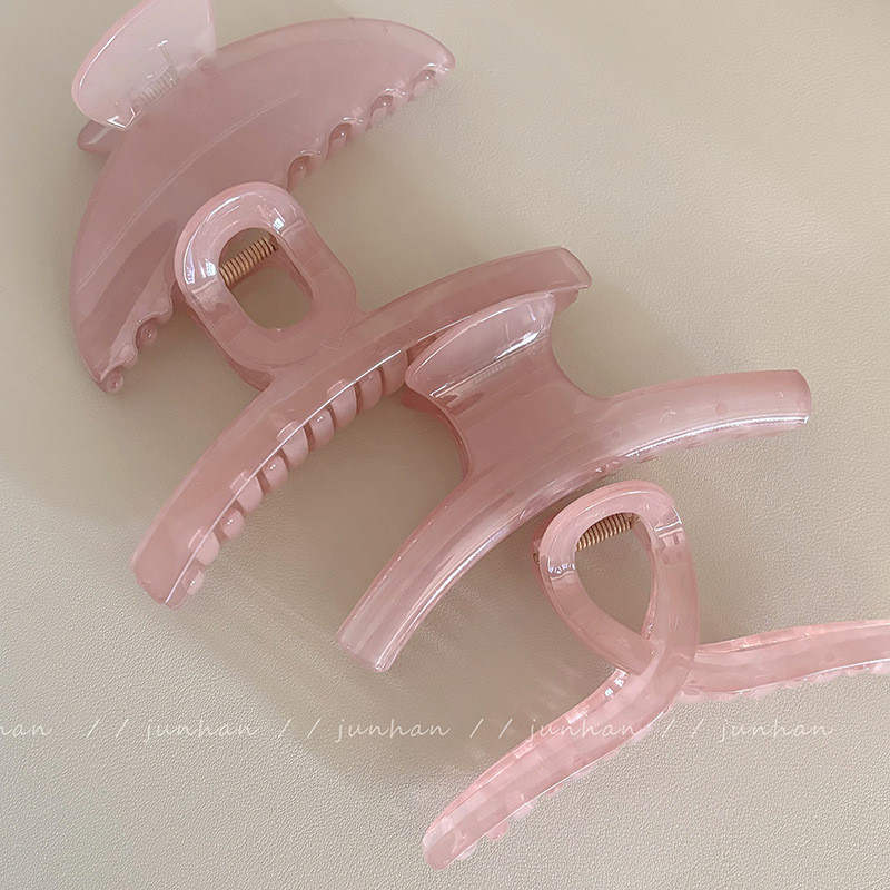 ใหม่ กิ๊บติดผมเจลลี่ สีชมพู ลายฉลาม สําหรับผู้หญิง