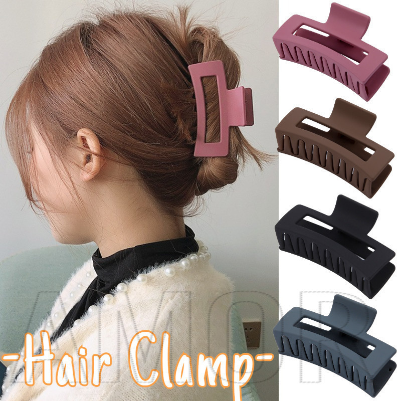 Sfse - ที่หนี บผมฝ้า - เครื่องประดับผม - ที่ใส่ผมหางม้า - กิ๊บสี่เหลี่ยมสีพื้น - คลิปฉลามขนาดใหญ่ - แฟชั่น, วินเทจ, หรูหรา