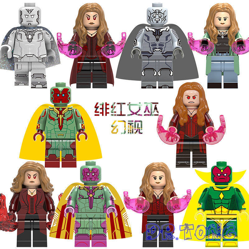 Toy Superhero Phantom Vision เข้ากันได้กับ Lego Avengers และ Fast Silver Building Blocks Wanda Agatha Boy jsgn